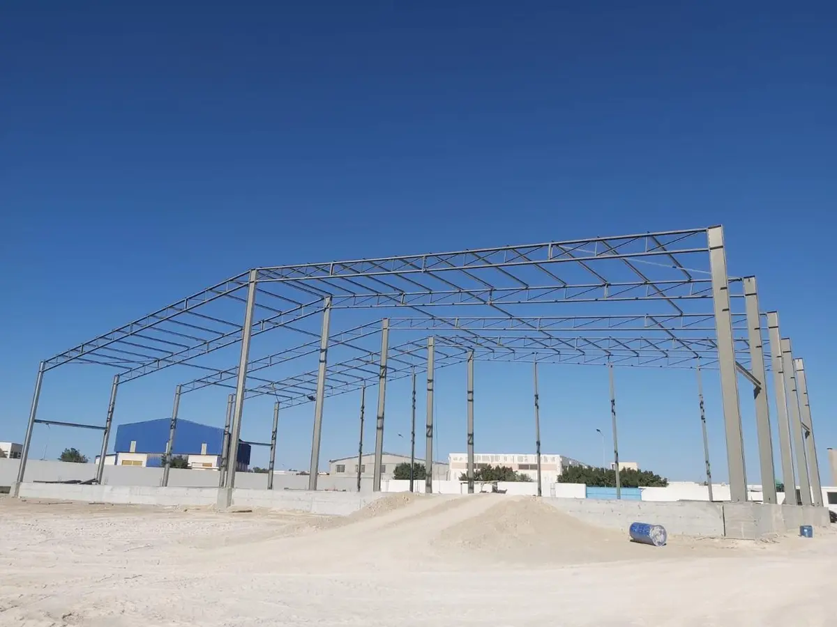 Charpente métallique d'un hangar à Ben Arous réalisée par STIM